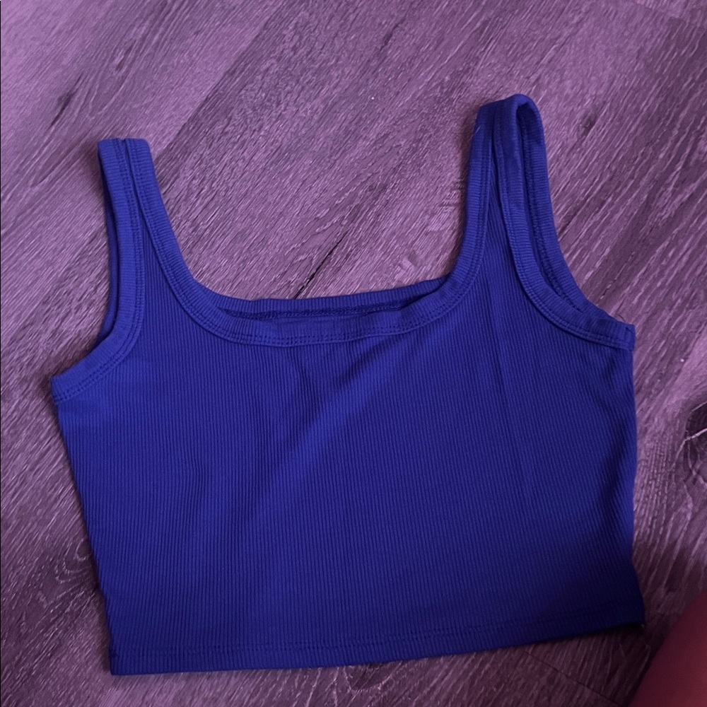 SHEIN Royal Blue Ribbed Tank Top